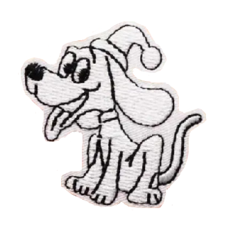 Cute Dachshund 'White' Embroidered Patch