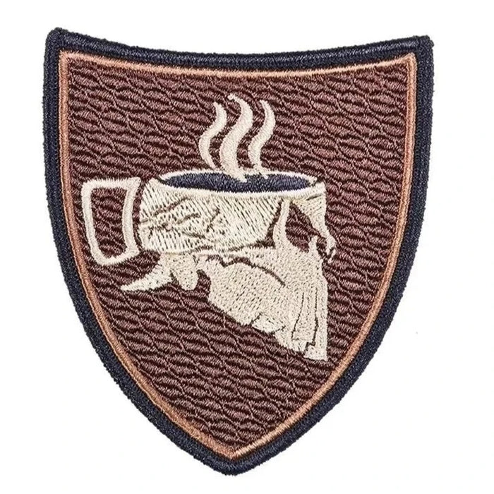 Skull Coffee Embroidered Velcro Patch