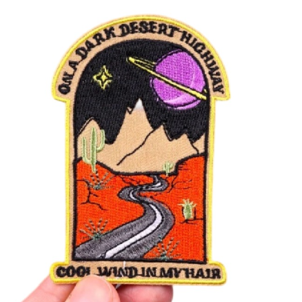 Travel 'Dark Desert Highway' Embroidered Patch