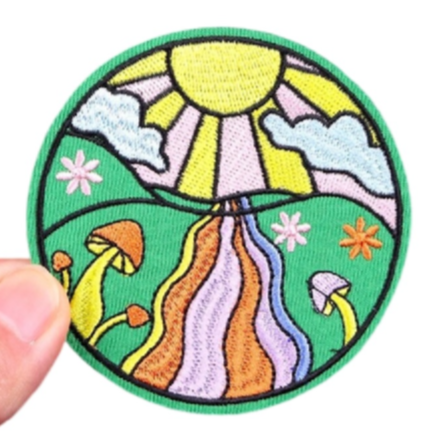 Sunrise 'Mushrooms and Flowers' Embroidered Patch