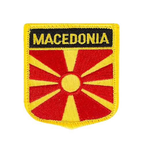 Macedonia Flag Embroidered Velcro Patch