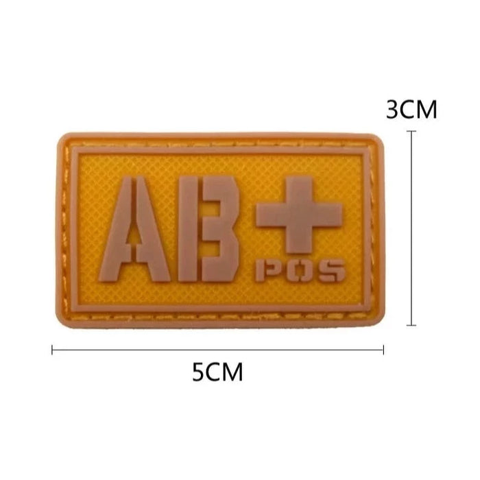 Blood Type 'AB Positive | 1.0' PVC Rubber Velcro Patch