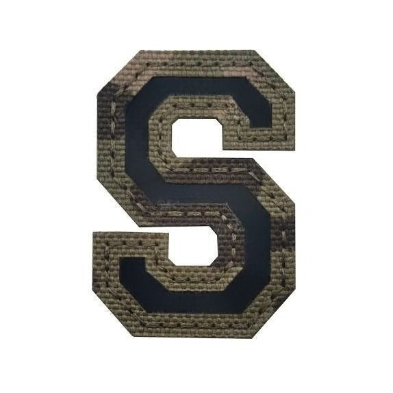 Camouflage Letter 'Letter S | Reflective' Embroidered Velcro Patch