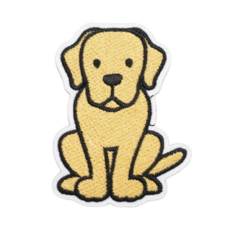 Golden Retriever Dog 'Waiting' Embroidered Velcro Patch