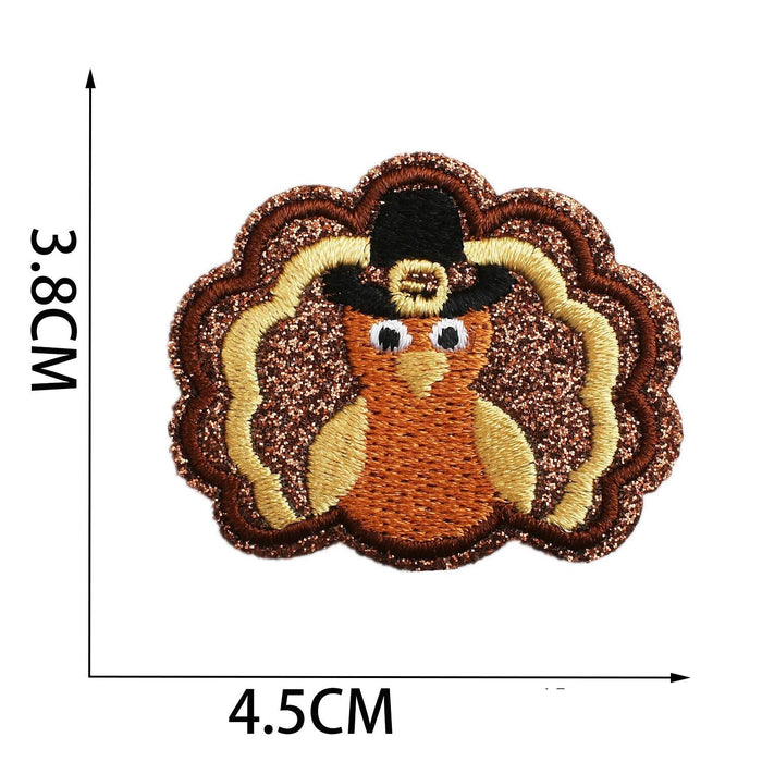 Thanksgiving 'Turkey | Black Hat' Embroidered Patch