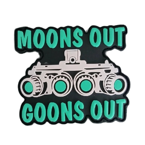 Night Vision Goggles 'Moons Out Goons Out' PVC Rubber Velcro Patch