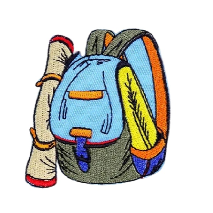 Camping 'Backpack and Bedroll' Embroidered Patch