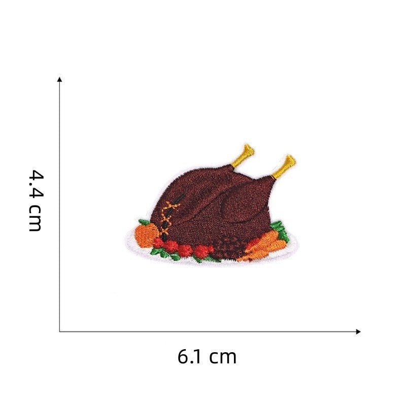 Thanksgiving 'Roast Turkey' Embroidered Patch