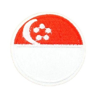 Small Round Flag 'Singapore' Embroidered Patch