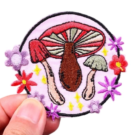Cute Mushrooms 'Flowers' Embroidered Patch