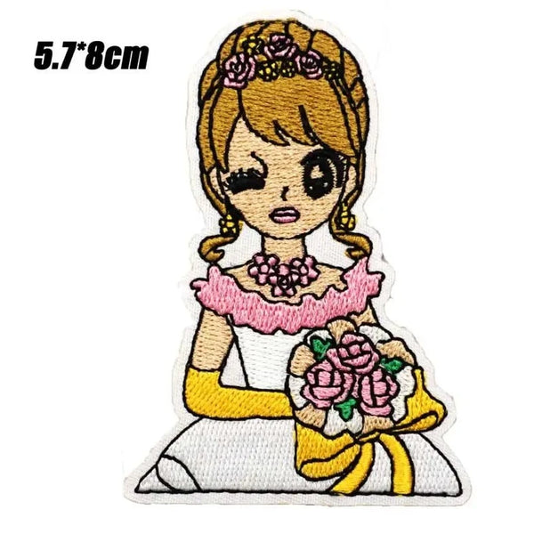 Cute 'Bride Portrait' Embroidered Patch