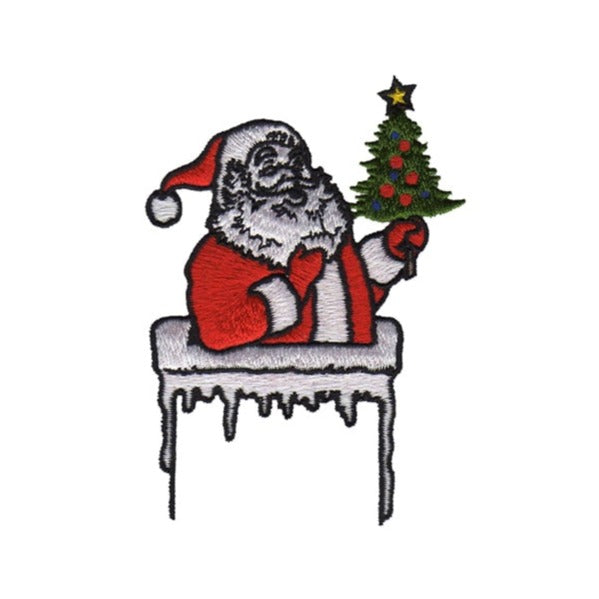 Christmas 4" 'Santa Claus and Christmas Tree' Embroidered Patch Set