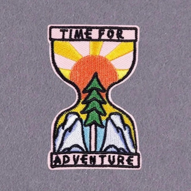 Hourglass 'Time For Adventure' Embroidered Patch