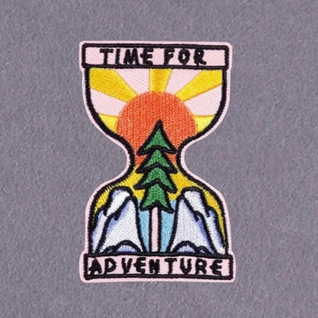 Hourglass 'Time For Adventure' Embroidered Patch