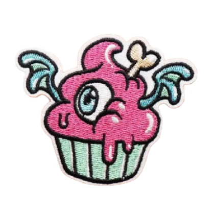 Cute 'One Eye Cupcake' Embroidered Patch