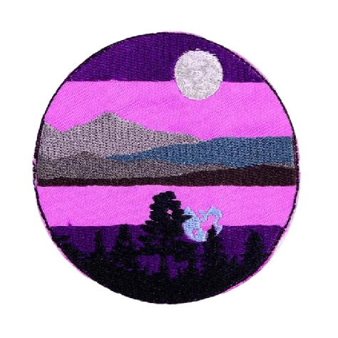 Moon 'Mountain Lake' Embroidered Patch