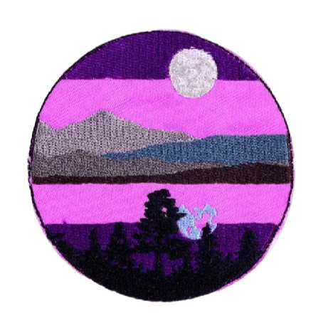 Moon 'Mountain Lake' Embroidered Patch