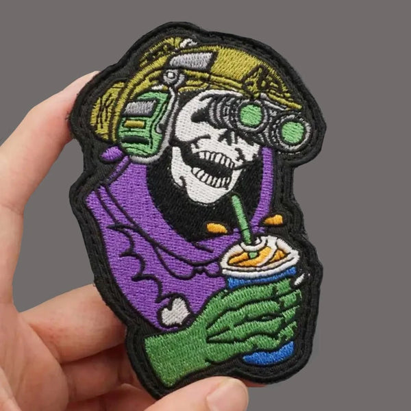 Tactical Skull 'Watching' Embroidered Velcro Patch