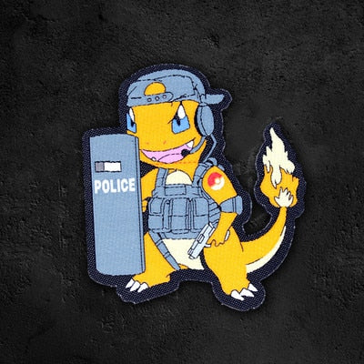 Pocket Monster 'SWAT | Tactical | Charmander' Embroidered Velcro Patch