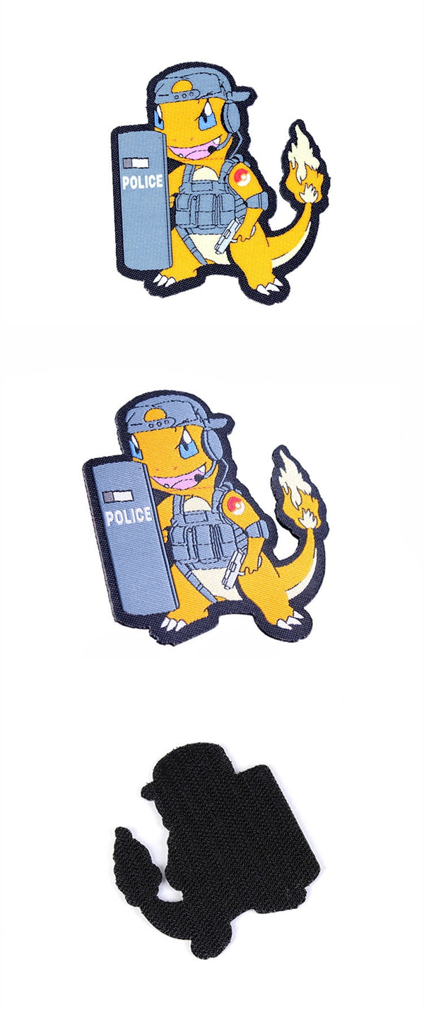 Pocket Monster 'SWAT | Tactical | Charmander' Embroidered Velcro Patch