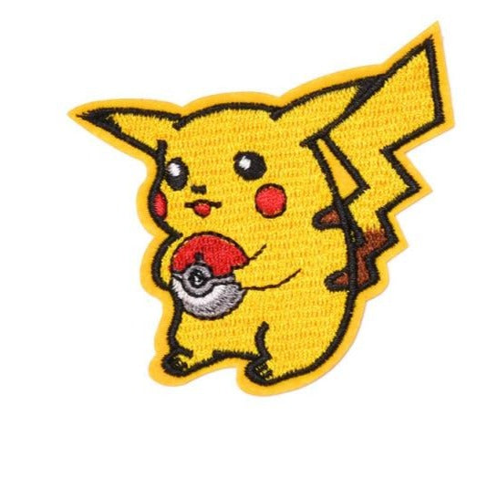 Pocket Monster 'Pikachu Holding A Poke Ball' Embroidered Patch