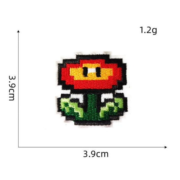 Mushroom Kingdom Bros. Pixel 'Fire Flower' Embroidered Patch