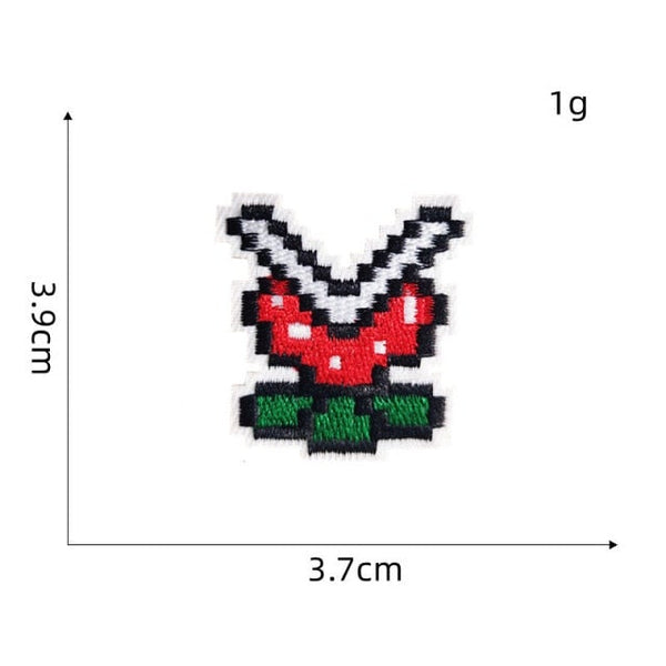 Mushroom Kingdom Pixel 'Piranha Plant' Embroidered Patch