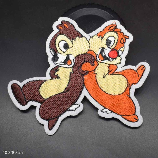 Chipmunk Duo 'Back to Back 1.0' Embroidered Patch