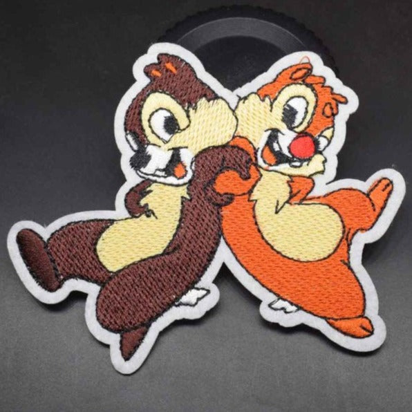 Chipmunk Duo 'Back to Back 1.0' Embroidered Patch