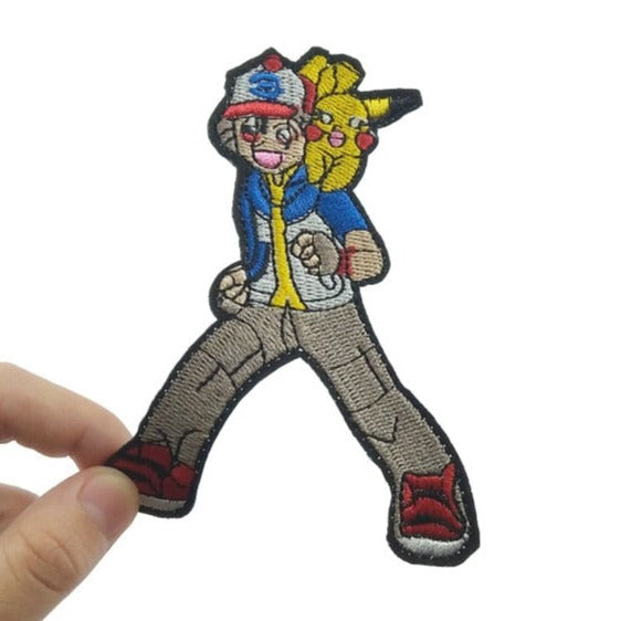 Pocket Monster 'Ash Ketchum and Pikachu' Embroidered Patch