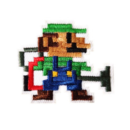 Mushroom Kingdom Pixel 'Luigi | Set of 2' Embroidered Patch