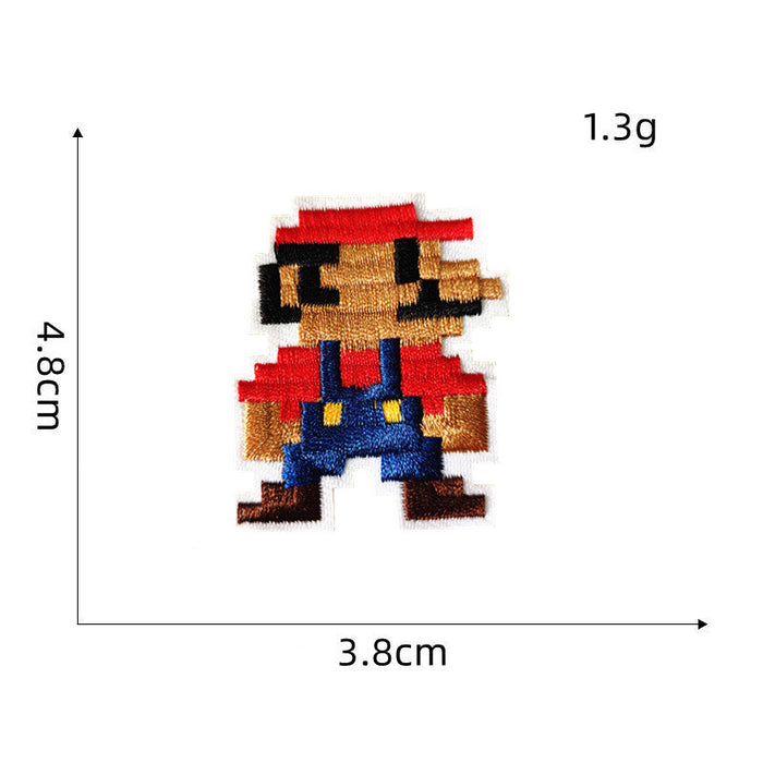 Mushroom Kingdom Pixel 'Mario | Set of 2' Embroidered Patch