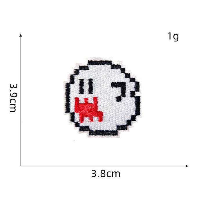 Mushroom Kingdom Pixel 'King Boo | Set of 2' Embroidered Patch