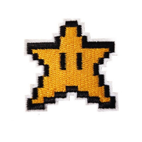 Mushroom Kingdom Pixel 'Star Power Up | Set of 2' Embroidered Patch