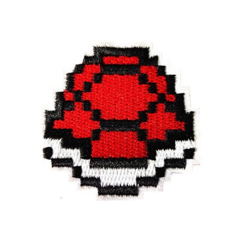 Mushroom Kingdom Pixel 'Red Shell | Set of 2' Embroidered Patch