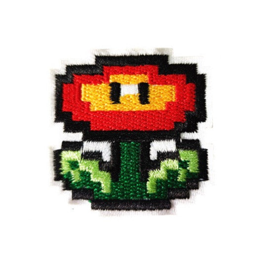 Mushroom Kingdom Pixel 'Fire Flower | Set of 2' Embroidered Patch
