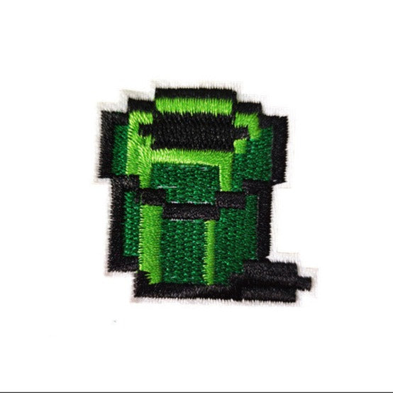 Mushroom Kingdom Pixel 'Green Pipe | Set of 2' Embroidered Patch