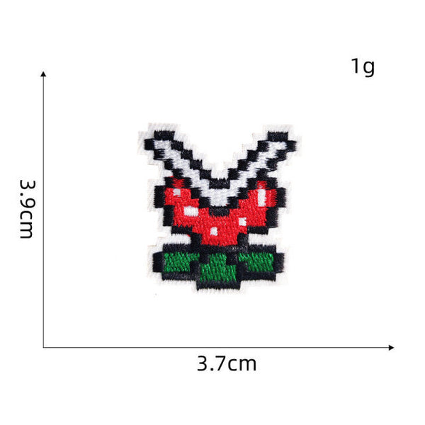 Mushroom Kingdom Pixel 'Piranha Plant | Set of 2' Embroidered Patch