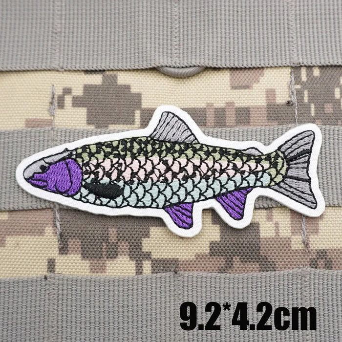 Trout Fish 'Purple Fins and Gill' Embroidered Velcro Patch — Little Patch Co