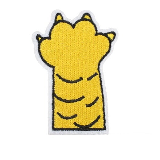 Cute 'Cat Paw | Yellow' Embroidered Patch