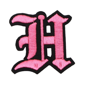Gothic Font 'Letter H | Pink' Embroidered Patch