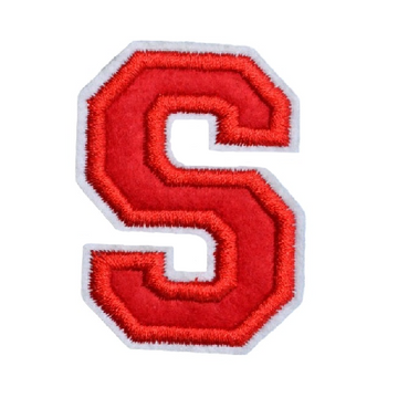 Letter S 'Red' Embroidered Patch