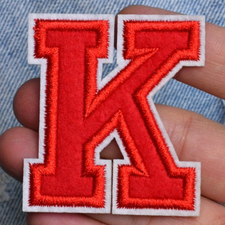 Letter K 'Red' Embroidered Patch