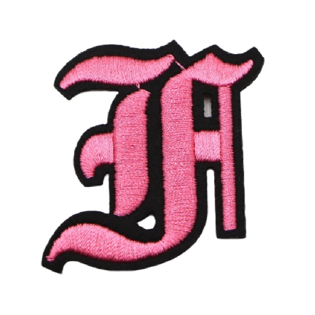 Gothic Font 'Letter F | Pink' Embroidered Patch