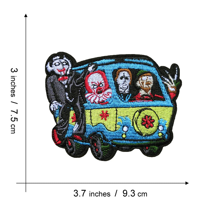 Classic Horror Killers on Mystery Machine Van '4.0' Embroidered Patch
