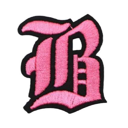Gothic Font 'Letter B | Pink' Embroidered Patch