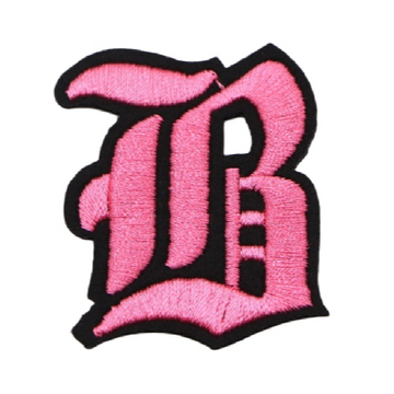 Gothic Font 'Letter B | Pink' Embroidered Patch