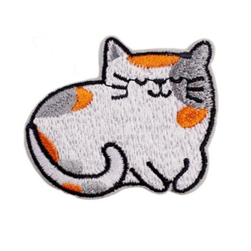 Cute Cat 'Relaxing' Embroidered Patch