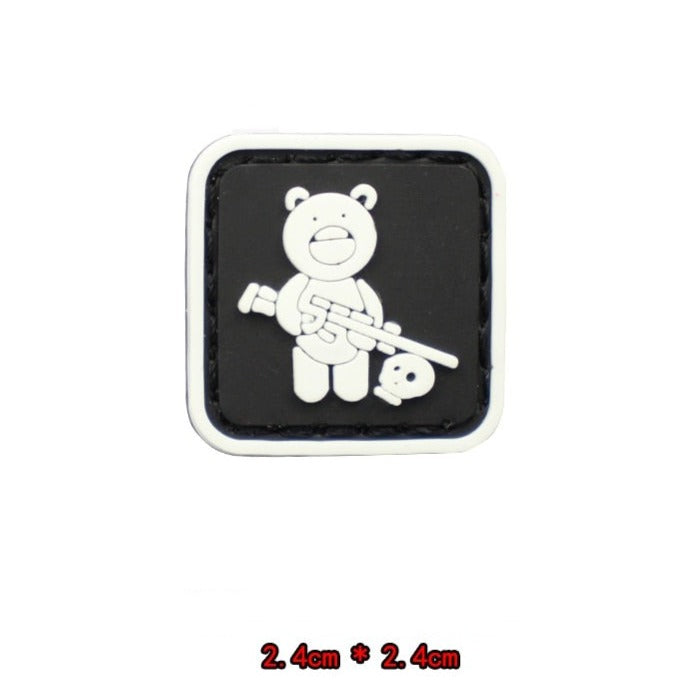 Cool 'Tactical Bear And Skull | Mini' PVC Rubber Velcro Patch