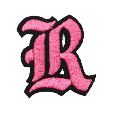 Gothic Font 'Letter R | Pink' Embroidered Patch